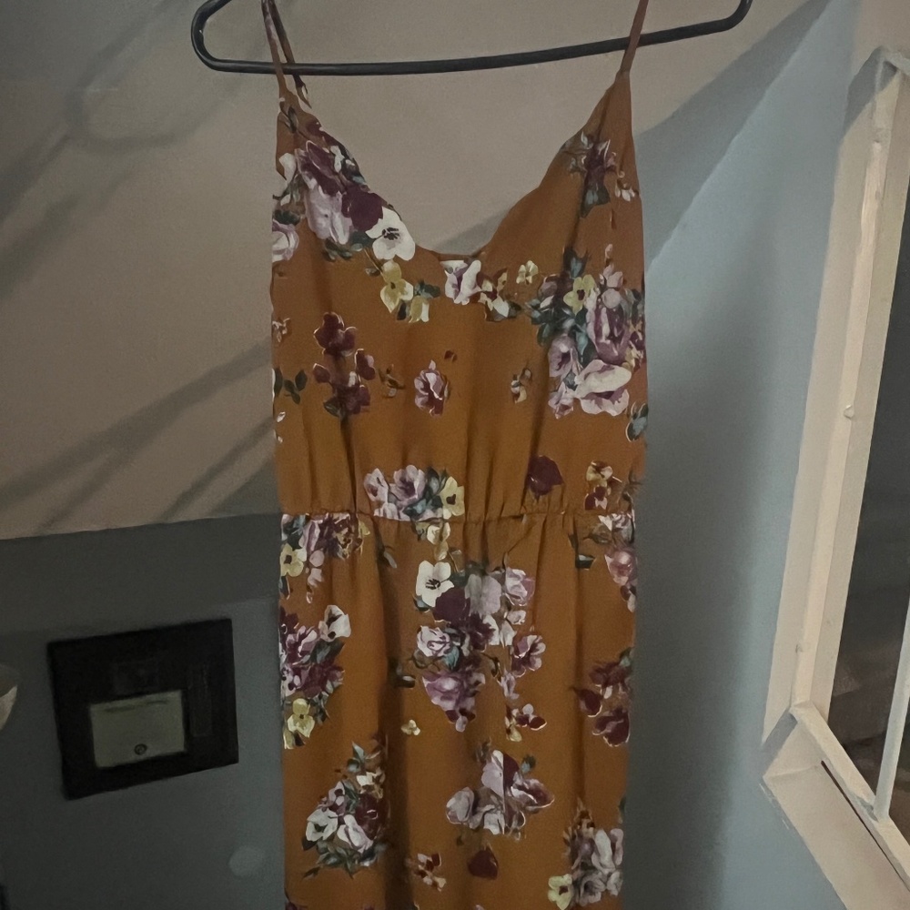 Brown floral dress